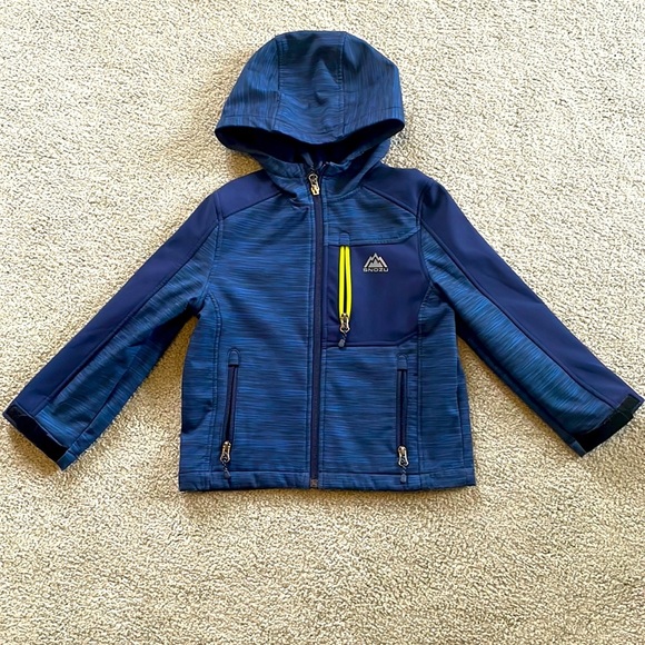 Boys navy blue Fleece lined jacket size 5/6 - Picture 1 of 4
